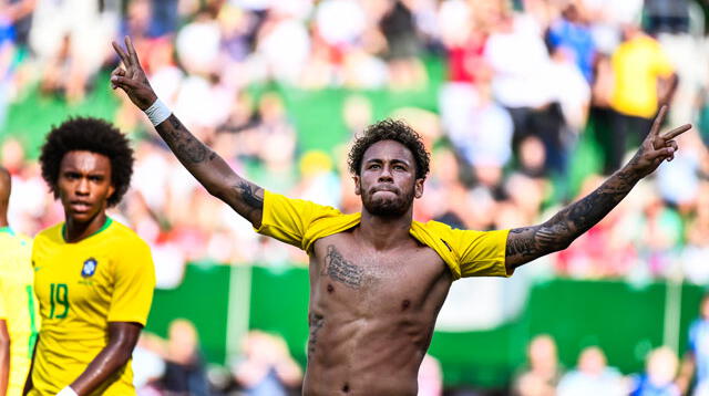Neymar marcó ante Austria y llegó a los 55 goles con su selección. FOTO: EFE