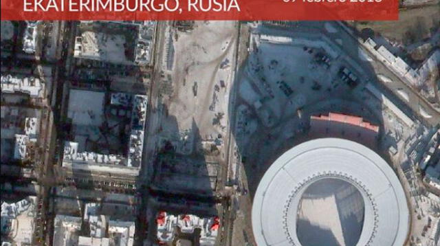 Imágenes del Satelite Peru Sat-1 que muestran estadios rusos