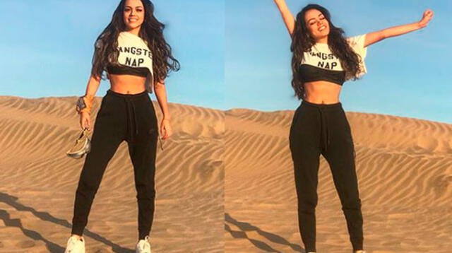 Mayra Goñi sorprende con sensuales pasos en pleno desierto 