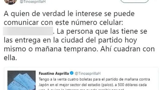 Más tarde el ex jugador borró la publicación