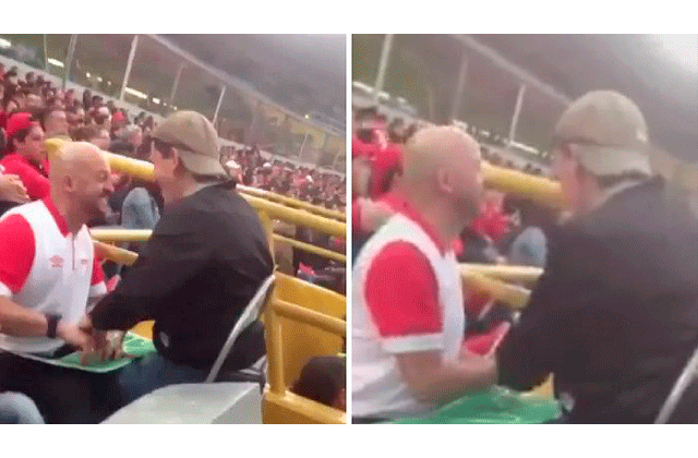 La escena de un hombre narrándole un partido de fútbol a su amigo ciego se convirtió en viral