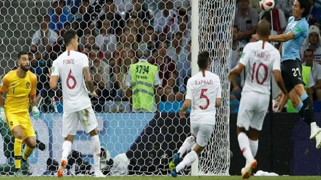 Edison Cavani anotó los goles del triunfo uruguayo ante Portugal 