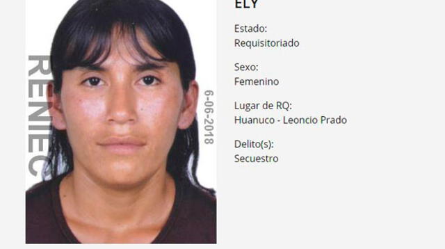 Mujer tiene un requisitoria por secuestro