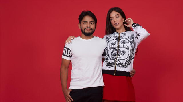 Jazmín con Genaro Rivas en la campaña "Abriga a un peruano"