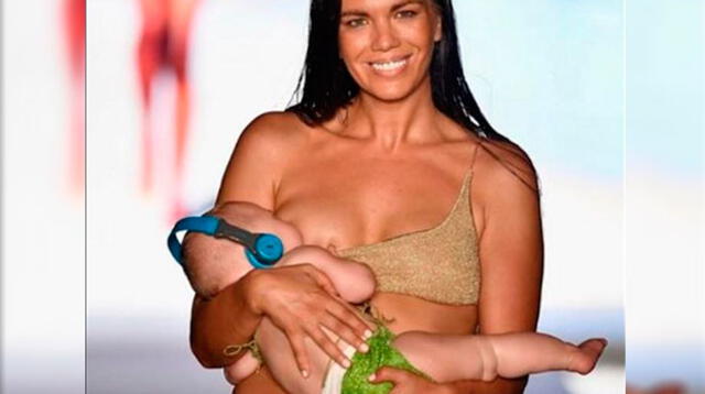 Modelo sorprende al mundo recorriendo la pasarela amantando a su bebé Fuente: Instagram mytalk1071