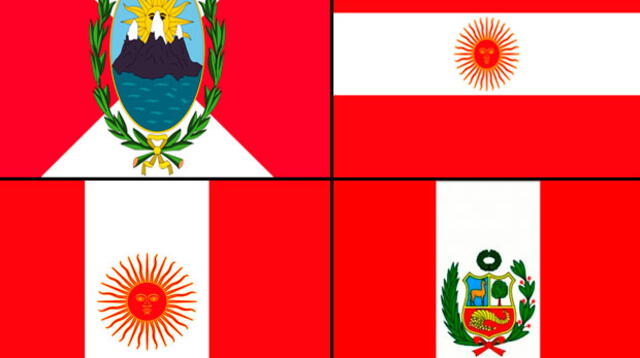 Cambios de la bandera peruana a través del tiempo.
