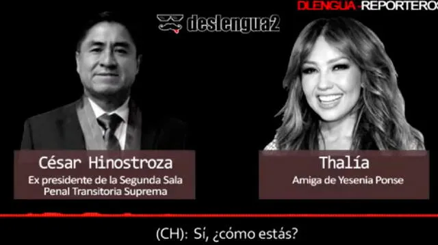 Video viral en Facebook muestra un nuevo audio donde el juez César Hinostroza tiene una jocosa 'conversación' con la cantante mexicana Thalía. (Foto: captura)