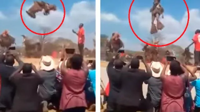 Hombre flota durante ritual de magia negra en África