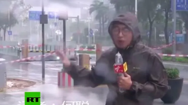 Reportero sobrevive a paso del tifón Mangkhut