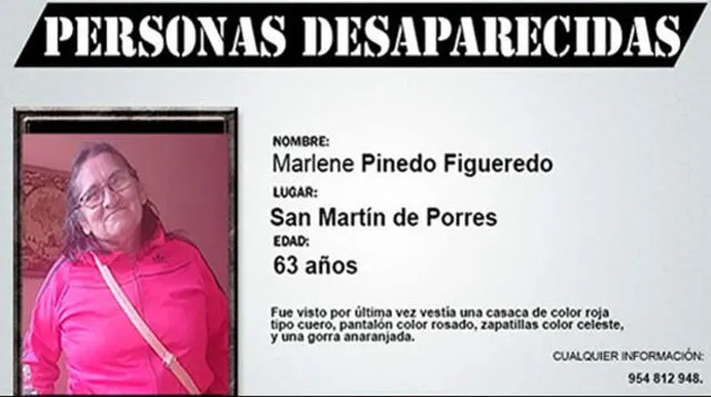 Buscan a anciana que desapareció en San Martín de Porres