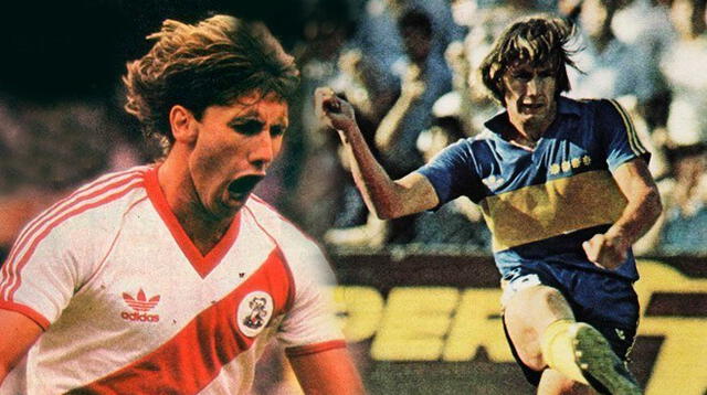 Gareca cuando vistió las camisetas de River y Boca