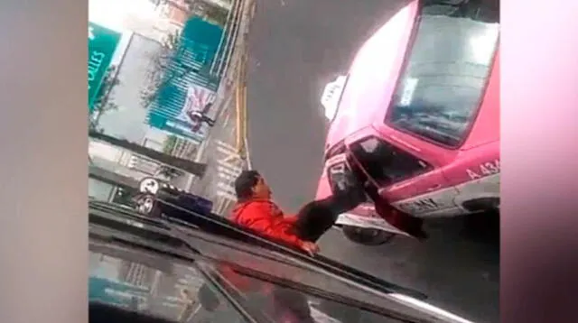 Violento ataque de taxista quedó registrado en imágenes