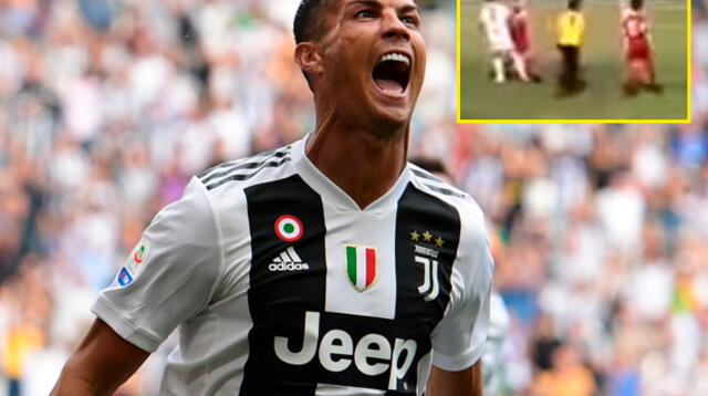 Cristiano Ronaldo campartió en su cuenta de Facebook lujosa jugada de su hijo que terminó en gol