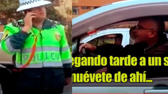 Iracundo taxista le falta el respeto a policía de tránsito 