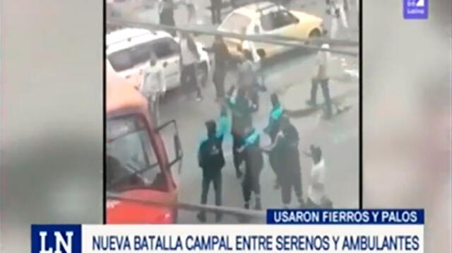 Emporio de Gamarra fue escenario de una batalla campal entre serenos y ambulantes