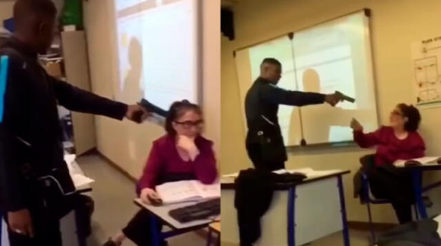 Alumno llevó un arma a su escuela y amenazó a su profesora