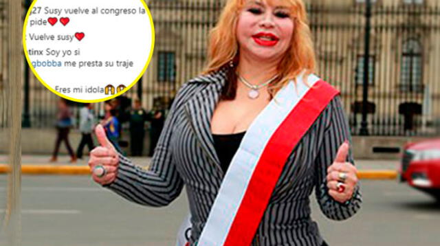  Susy Díaz recuerda su pasado de congresista y seguidores piden que vuelva a la política