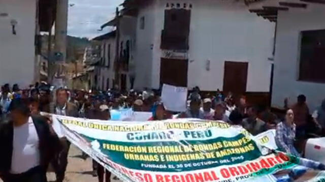 Los pobladores de Amazonas marcharon contra el presidente regional del lugar