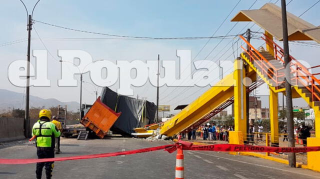 Puente cae sobre auto en la Panamericana Norte   