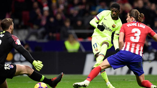  Dembelé, del Barcelona,  puso el empate en el minuto 90’. 