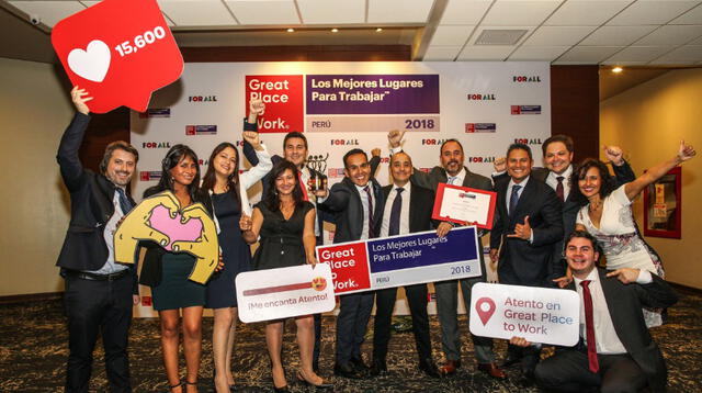 Atento es reconocida como la mejor empresa para trabajar en el Perú en 2018