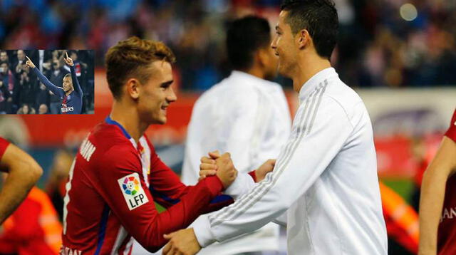 Cristiano Ronaldo en una nuevo duelo con Griezman. Son candidatos al premio Globe Soccer. FOTO: EFE