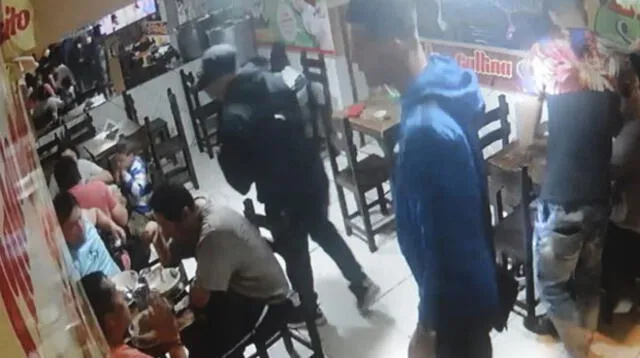 Cámaras de seguridad captaron asalto a restaurante