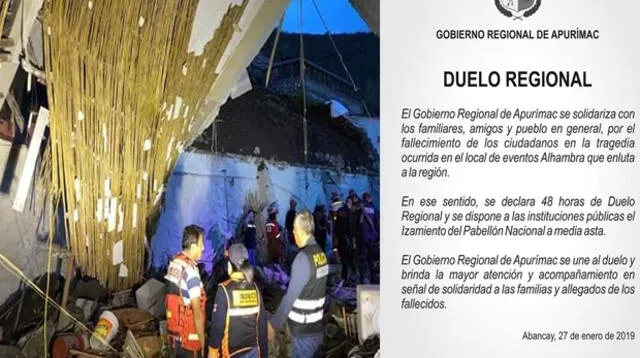 Declaran duelo regional por muerte de 15 personas