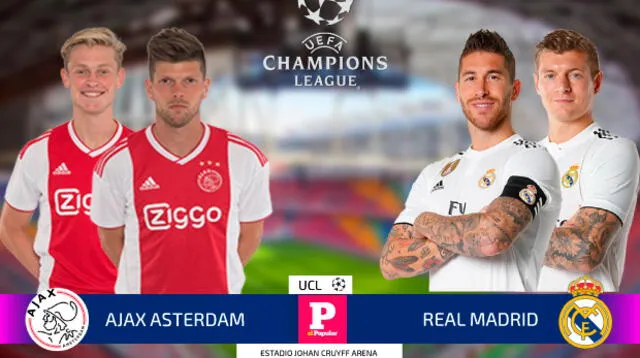 Sigue el partido entre Real Madrid vs. Ajax EN VIVO a través de El Popular