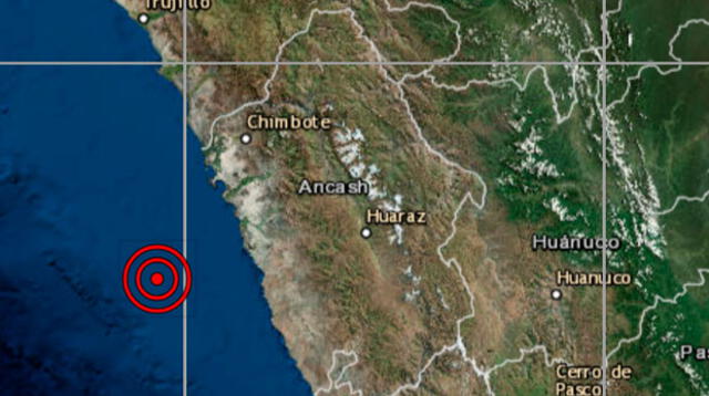 Sismo de 4.1 de magnitud se registró este viernes a las 8:46 p.m. en Áncash