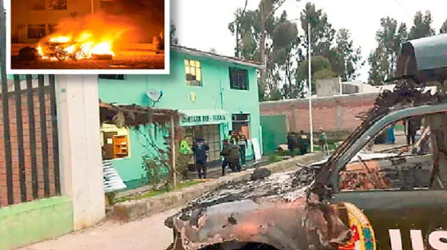 Pobladores atacan y destrozan comisaría en Huancavelica