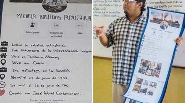 Maestro decidió crear ''perfiles de Facebook'' de personajes de la historia del Perú