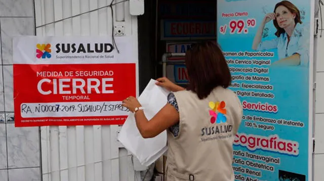 Clausura se realizo en medio de un operativo realizado de Susalud