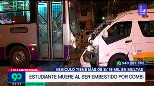 Combi mató a estudiante