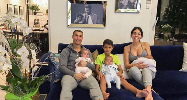 CR7 , sus cuatro hijos y su pareja celebraron título