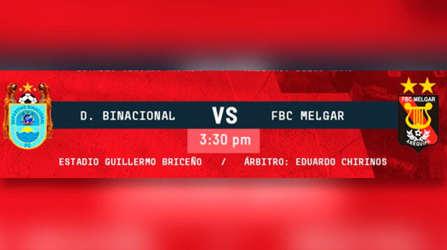 Binacional vs. Melgar EN VIVO: sigue el minuto a minuto de este partidazo