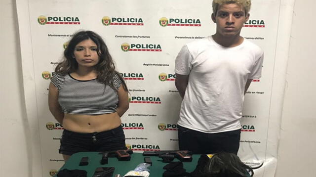 Pareja fue detenida tras asaltar a un taxista en Surco