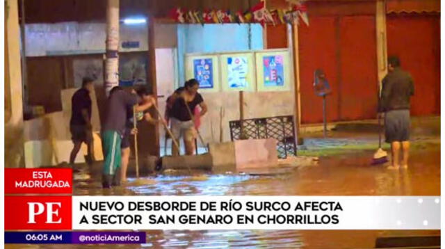 Desborde del río Surco inundó varias casas en Chorrillos