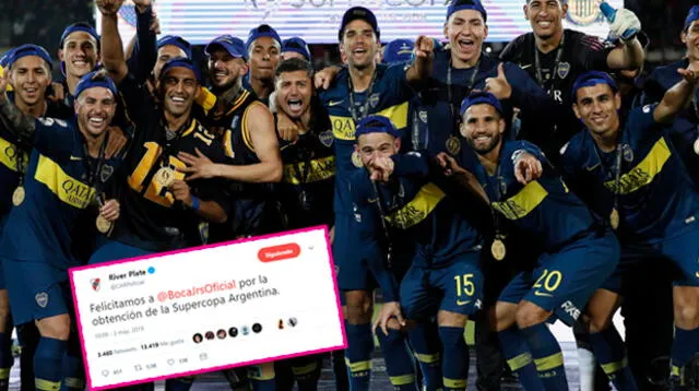 River Plate saluda a Boca Juniors por ganar la Supercopa Argentina, pero un detalle causa furor en redes sociales