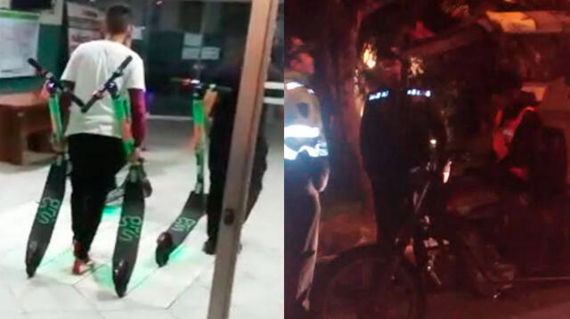 Detienen a sujetos que robaban scooters 