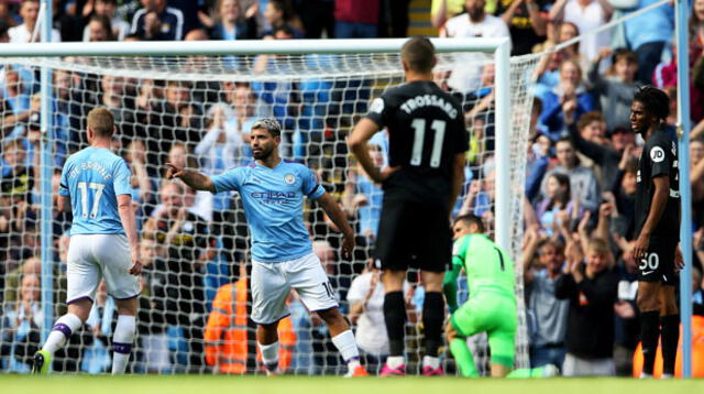 El City fue una máquina goleó al Brighton & Hove Albion con dos goles de Sergio  Agüero