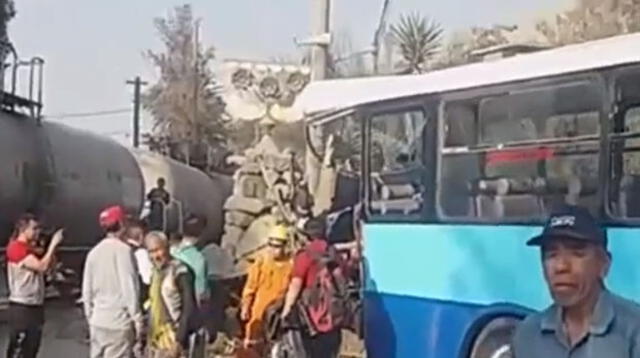 Chofer de bus habría querido ganarle a tren