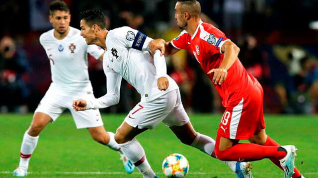 Cristiano Ronaldo marcó un gol en la victoria del Portugal ante Serbia