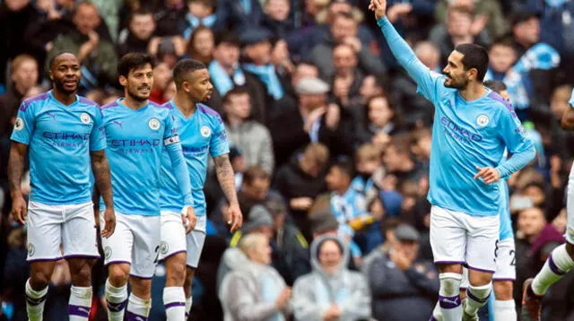 Ilkay Gündogan celebra su gol, el tercero del Manchester City. FOTO: El popular