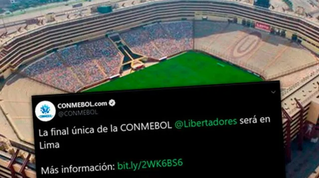 La primera final de la Copa Libertadores, con la modalidad de un solo partido definitivo, se jugará en Lima