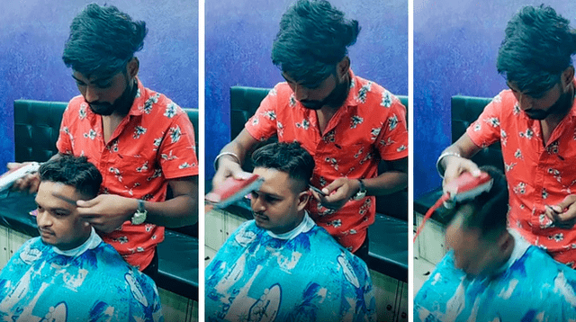 El joven quedó con el cabello arruinado en una barbería de la India