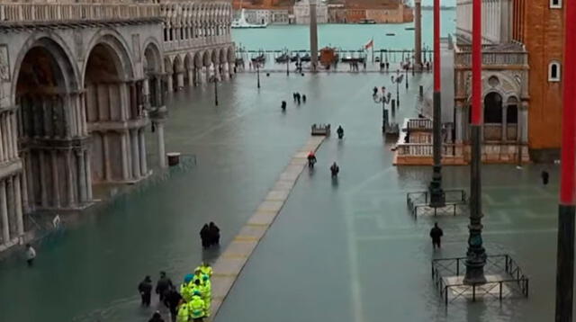 El agua desciende en Venecia pese a nuevas inundaciones