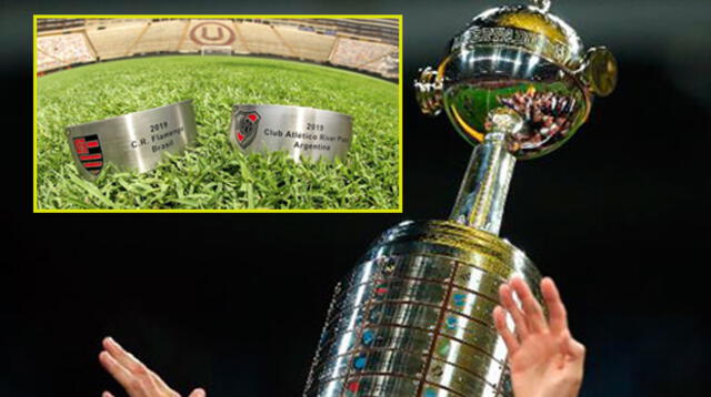 Escudos del River Plate y Flamengo figuran en trofeo de la Copa Libertadores