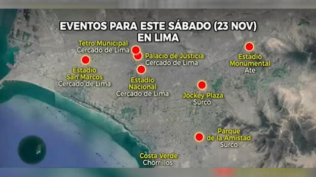 Todos estos eventos se realizarán en distintos puntos de Lima