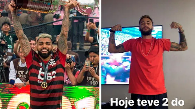 Neymar alentó a Flamengo y disfrutó el campeonato por Copa Libertadores